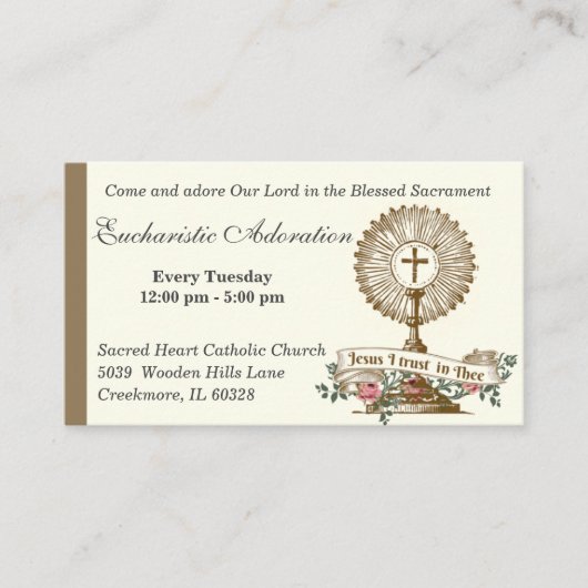 カトリック聖体崇拝イエス祈りの言葉 名刺 (正面)