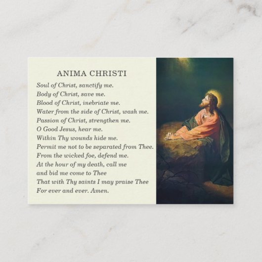 カトリック聖体崇拝イエス祈りの言葉 名刺 (裏面)