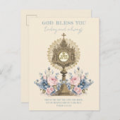 カトリック聖体拝領イエズブルーフローラ ポストカード (正面/裏面)