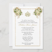 カトリック聖体拝領ホワイトフローラ 招待状 (裏面)