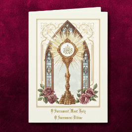 カトリック聖体拝領金ゴールド修道会バラ カード