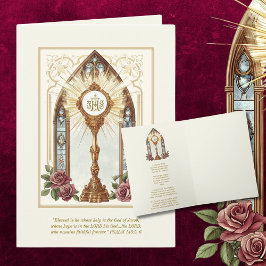 カトリック聖体拝領金ゴールド修道会バラ カード