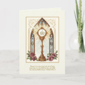 カトリック聖体拝領金ゴールド修道会バラ カード (正面)