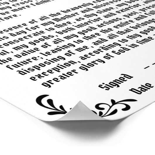 カトリック聖別祈りの言葉へイエスヴァージンマリア ポスター (角)