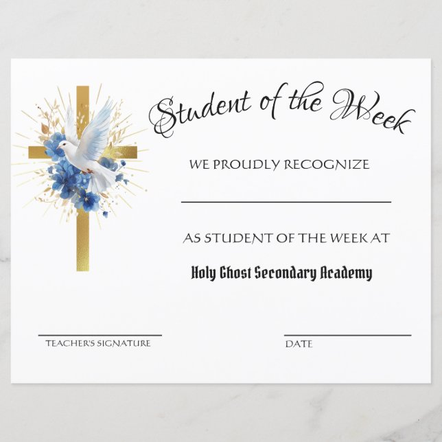 カトリック聖幽霊金ゴールドクロス達成 (正面)