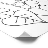 カトリック聖引用文手描きフローラ着色 ポスター (角)