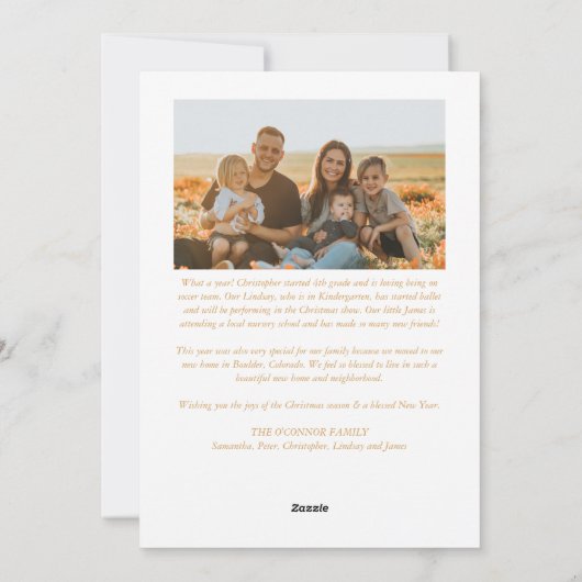 カトリック聖書聖句と写真宗教クリスマス シーズンカード (裏面)