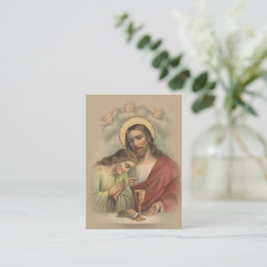 カトリック聖書記憶第1回聖餐式 名刺 (スタンド正面)