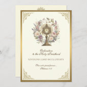 カトリック聖職者任命の招待状（神父への奉献） 招待状 (正面/裏面)