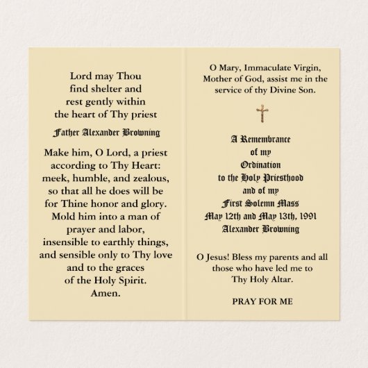 カトリック聖職者戒壇記念日聖書 名刺 (内部フラット)