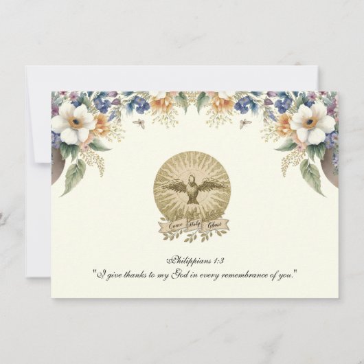 カトリック聖霊確認フローラありがとう サンキューカード (裏面)