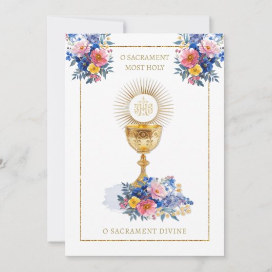 カトリック聖餐式エレガントフローラ 招待状 (正面)