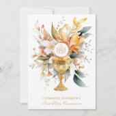 カトリック聖餐式エレガントフローラ 招待状 (正面)