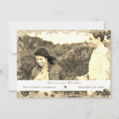 カトリック華麗なバラのフラット・セーブ・ザ・デートカード セーブザデート (正面)