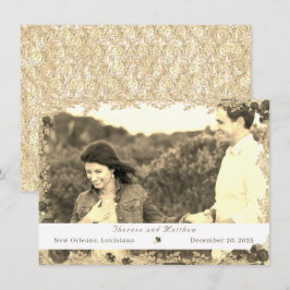 カトリック華麗なバラのフラット・セーブ・ザ・デートカード セーブザデート