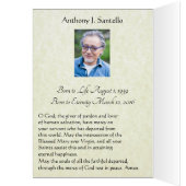 カトリック葬儀お悔やみ聖なるカード感謝 (内側 (左))