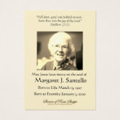 カトリック葬儀イエスフローラヴィンテージ祈りの言葉 (裏面)