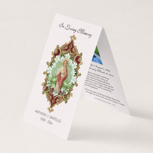 カトリック葬儀イエス祈りの言葉聖札 名刺 (正面)