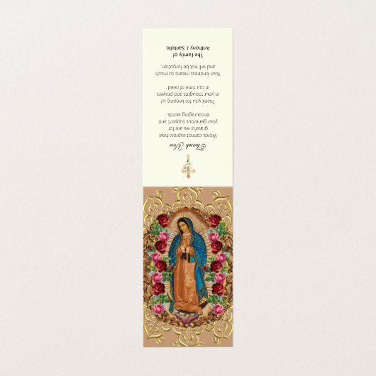 カトリック葬儀グアダルーペ祈りの言葉神聖カード 名刺 (外部フラット)