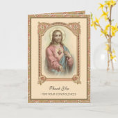 カトリック葬儀サンキューイエス祈りの言葉カード カード (黄色い花)