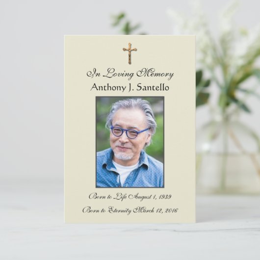 カトリック葬儀サービスイエス祈りの言葉カード 案内状 (スタンド正面)