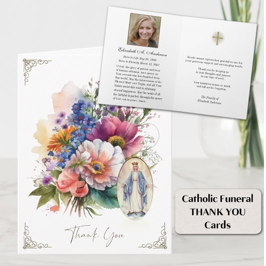 カトリック葬儀フローラマリアありがとう ノートカード