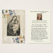 カトリック葬儀フローラ祈りの言葉記念カード (正面&裏面)