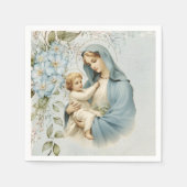 カトリック葬儀メモリアルイエスヴァージンマリア スタンダードカクテルナプキン (正面)