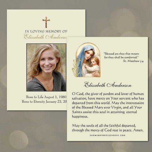 カトリック葬儀メリーイエス宗教祈りの言葉 案内状