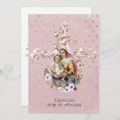 カトリック葬儀ヴァージンマリアイエス宗教的 サンキューカード (正面/裏面)