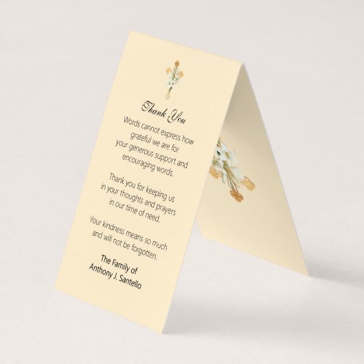 カトリック葬儀ヴァージンメアリー祈りの言葉神聖カード 名刺 (裏面)