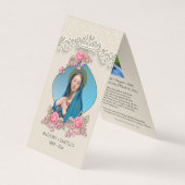 カトリック葬儀ヴァージンメアリー祈りの言葉神聖カード 名刺 (正面)