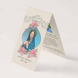 カトリック葬儀ヴァージンメアリー祈りの言葉神聖カード 名刺