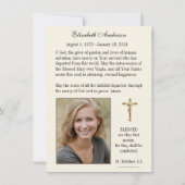 カトリック葬儀写真記念祈りの言葉 案内状 (裏面)