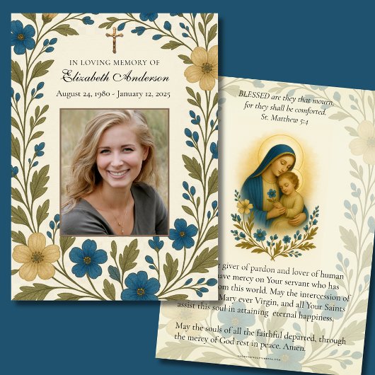 カトリック葬儀写真記念祈りの言葉 案内状