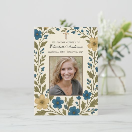 カトリック葬儀写真記念祈りの言葉 案内状 (スタンド正面)