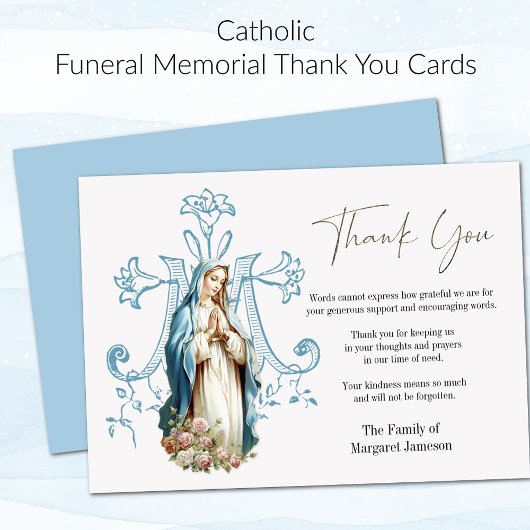 カトリック葬儀弔問悔やみや弔慰 サンキューカード