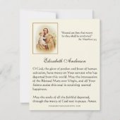 カトリック葬儀聖ヨセフ宗教祈りの言葉  案内状 (裏面)