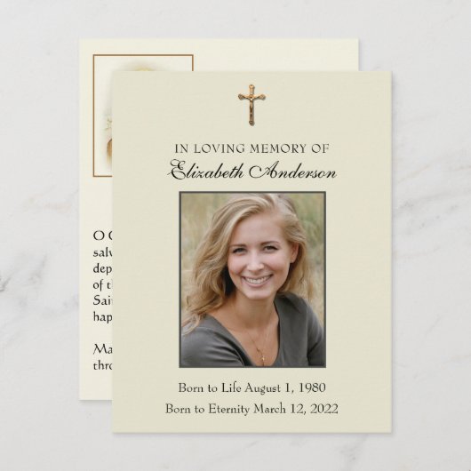 カトリック葬儀聖ヨセフ宗教祈りの言葉  案内状 (正面/裏面)