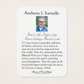 カトリック葬儀聖ヨセフ祈りの言葉聖札 (裏面)