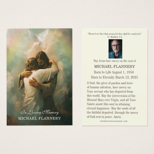 カトリック葬儀記念イエス祈りの言葉カード (正面&裏面)