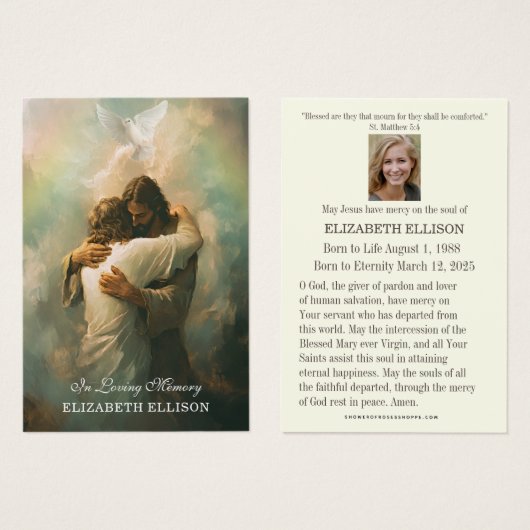 カトリック葬儀記念イエス祈りの言葉カード (正面&裏面)