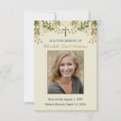 カトリック葬儀記念フローラ祈りの言葉カード 案内状 (正面)