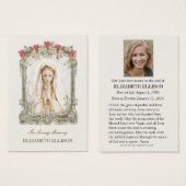 カトリック葬儀記念メアリー祈りの言葉カード (正面&裏面)