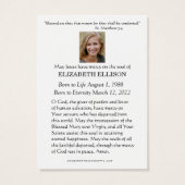 カトリック葬儀記念メリーイエス祈りの言葉カード (裏面)