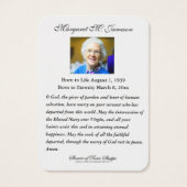 カトリック葬儀記念ヴァージンメリーホリーカード (裏面)