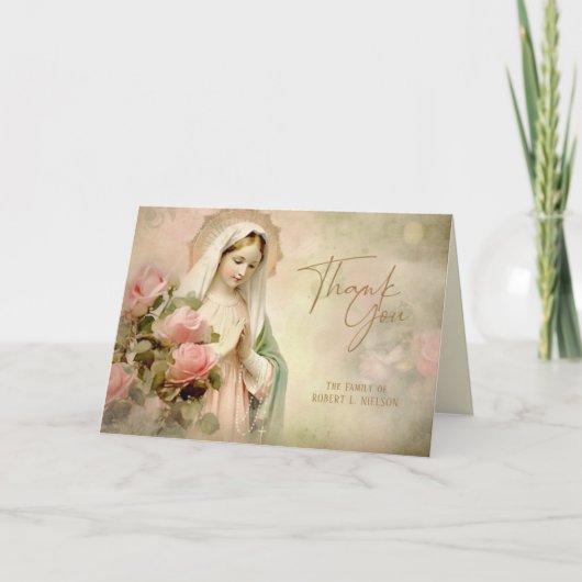 カトリック葬儀記念写真祈りの言葉 サンキューカード (正面)