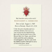 カトリック葬儀記念悔やみや弔慰祈りの言葉カード (裏面)