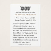 カトリック葬儀記念悔やみや弔慰祈りの言葉カード (裏面)