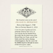 カトリック葬儀記念悔やみや弔慰祈りの言葉カード (裏面)